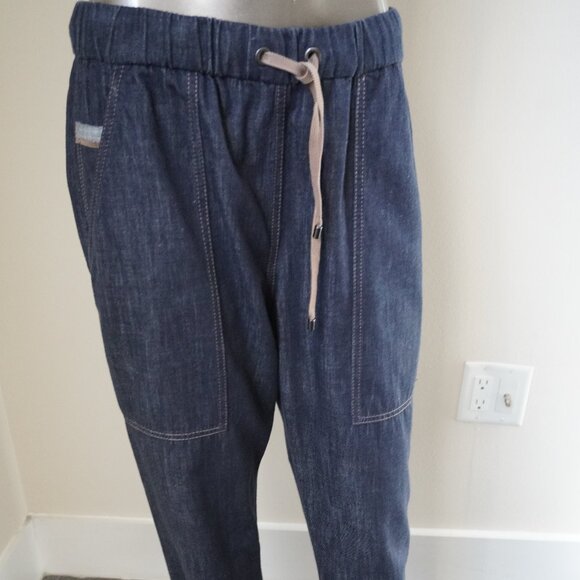 Brunello Cucinelli Monili Jeans Blue Cargo Denim Drawstring Relaxed Fit Size 6 - Picture 8 of 10